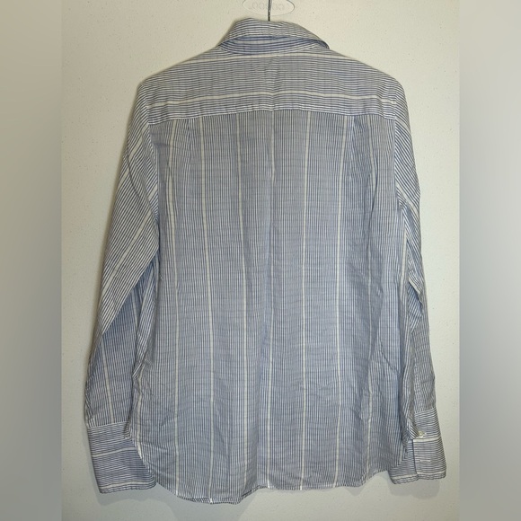 J. Crew Women's Blue Striped Button Down Shirt. 100% Cotton. - Picture 3 of 10
